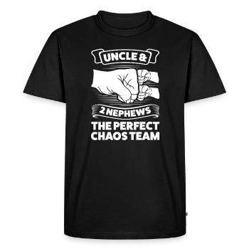 Oncle & 2 Neveux Oncle 2 Neveux Cadeau - T-shirt Premium bio Homme - noir - Devant - Nico (187cm)
