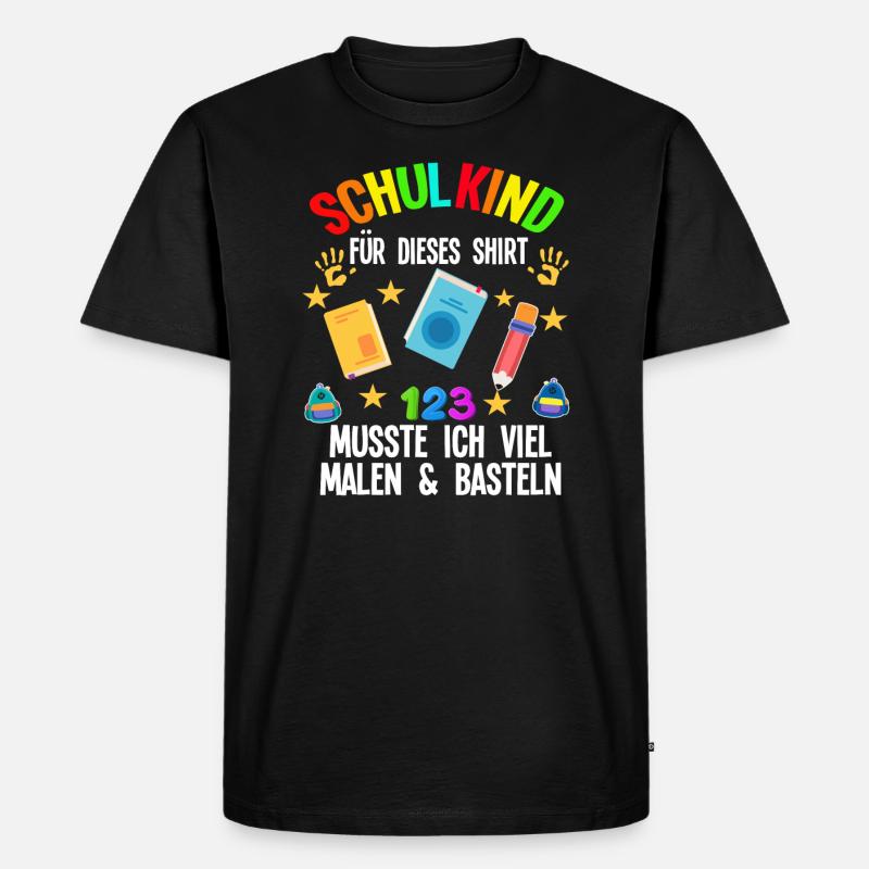 Schulkind Einschulung Schulbeginn Geschenk - Männer Premium Bio T-Shirt - Schwarz