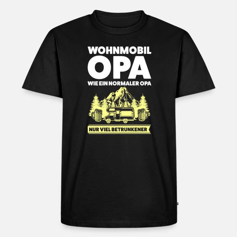 Camper Opa Wohnmobil Geschenk - Männer Premium Bio T-Shirt - Schwarz