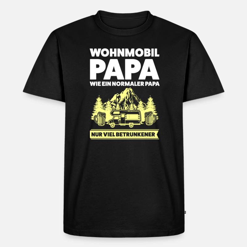 Camper Papa Wohnmobil Geschenk - Männer Premium Bio T-Shirt - Schwarz