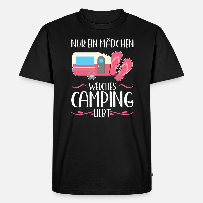 Campen camper Wanderung Geschenk - Männer Premium Bio T-Shirt - Schwarz