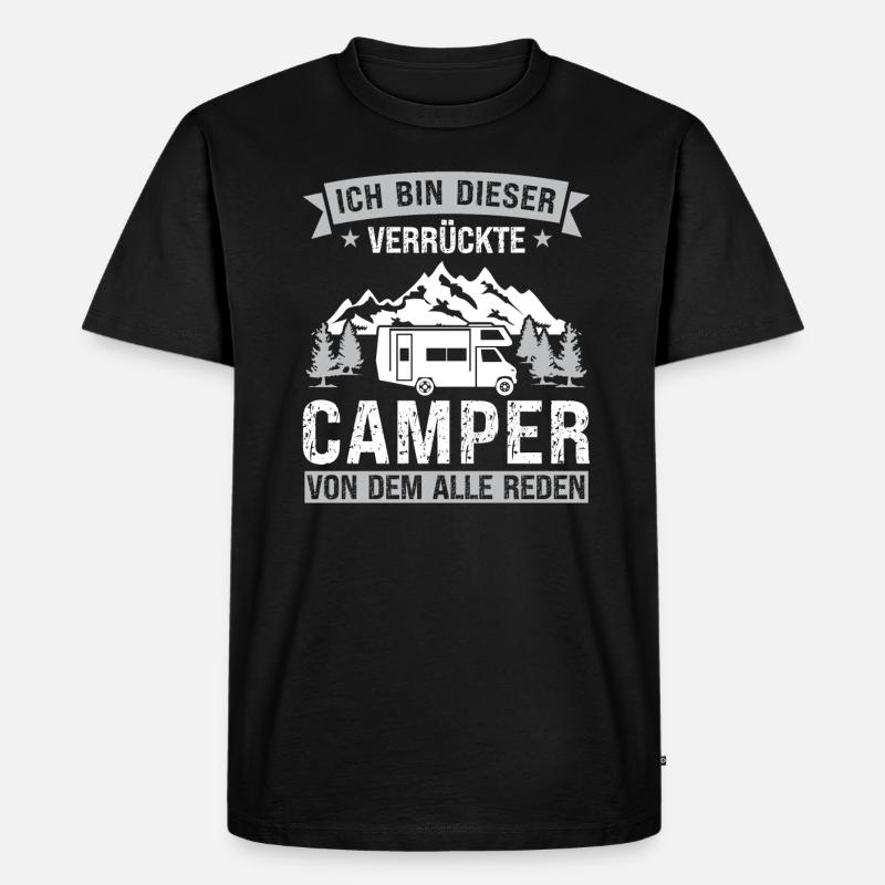 Campen camper Wanderung Geschenk - Männer Premium Bio T-Shirt - Schwarz