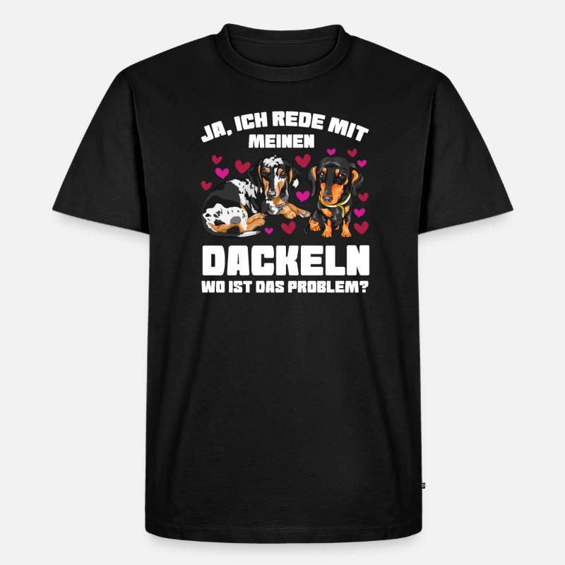 Dackel Hund Dachshund Geschenk - Männer Premium Bio T-Shirt - Schwarz