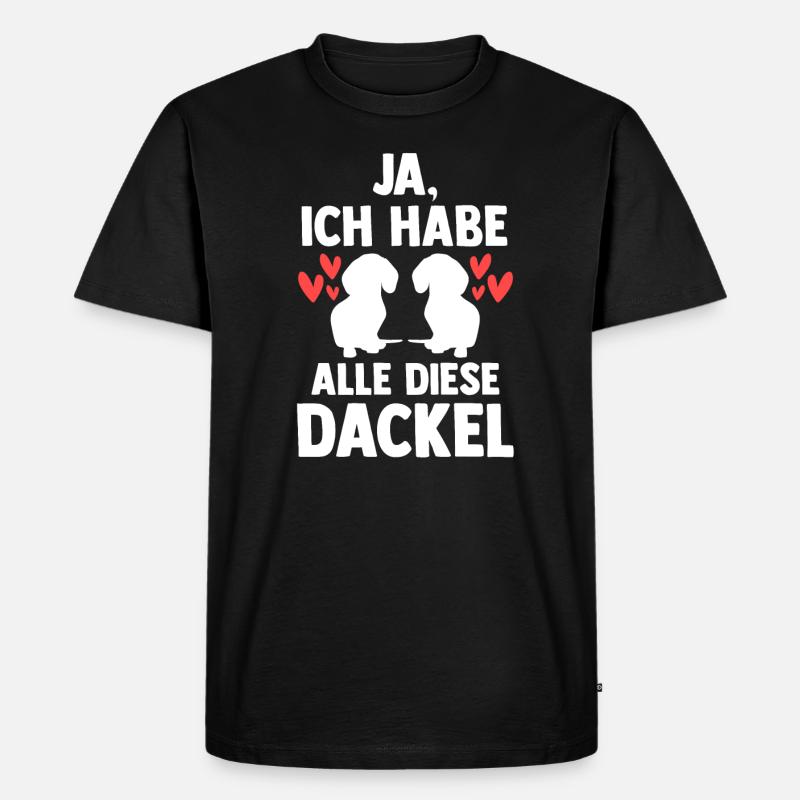 Dackel Hund Hundebesitzer Geschenk - Männer Premium Bio T-Shirt - Schwarz