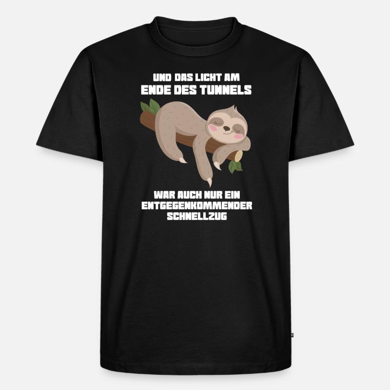 Faultier Sarkasmus Ironie Geschenk - Männer Premium Bio T-Shirt - Schwarz