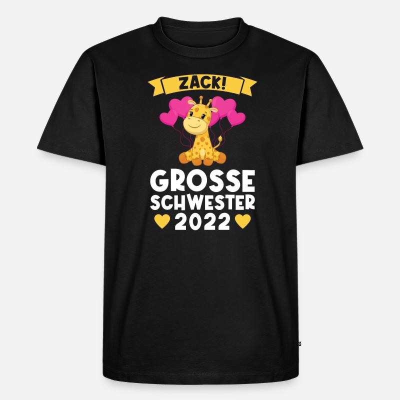 Schwestern Giraffe Grosse Schwester Geschenk - Männer Premium Bio T-Shirt - Schwarz