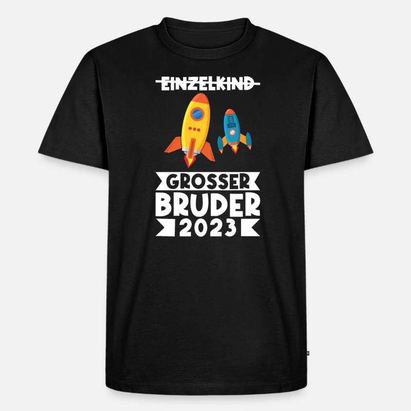 Rakete grosser Bruder Bruder Geschenk - Männer Premium Bio T-Shirt - Schwarz