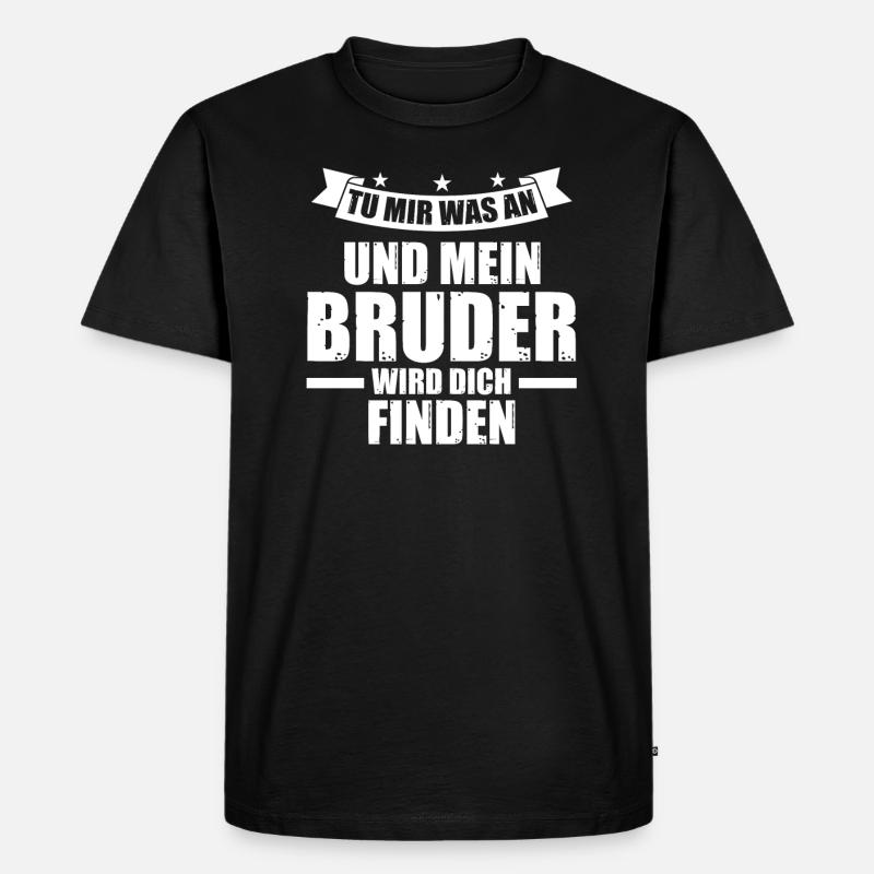Schwester Bruder Brüder Geschenk - Männer Premium Bio T-Shirt - Schwarz