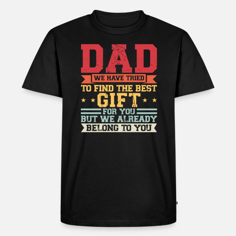 father Papa Dad daddy Geschenk - Männer Premium Bio T-Shirt - Schwarz
