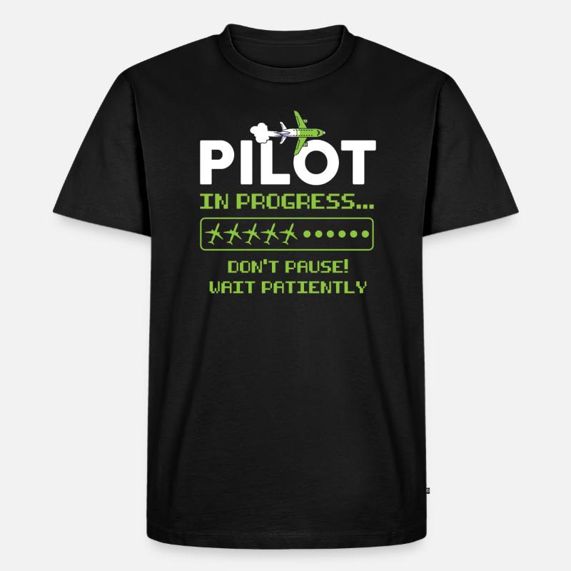 Pilot Pilot Flugzeug Geschenk - Männer Premium Bio T-Shirt - Schwarz