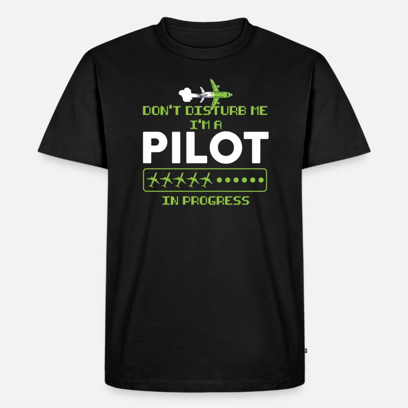 Pilot Pilot Flugzeug Geschenk - Männer Premium Bio T-Shirt - Schwarz