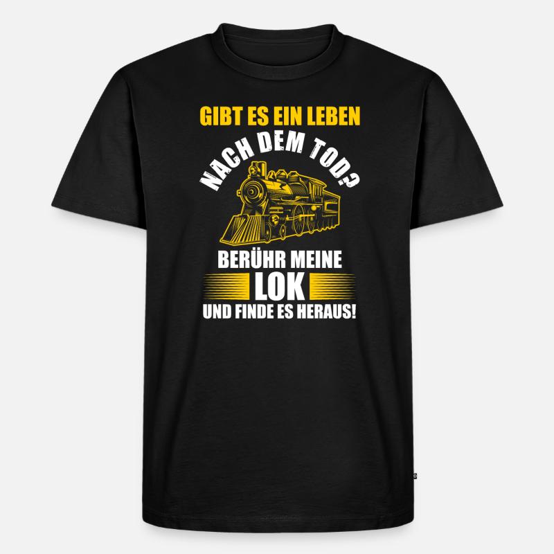 Modelleisenbahn Bahn Modellbauer Geschenk - Männer Premium Bio T-Shirt - Schwarz