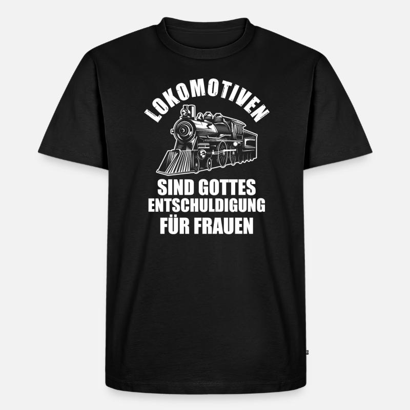 Modelleisenbahn Bahn Dampfloks Geschenk - Männer Premium Bio T-Shirt - Schwarz