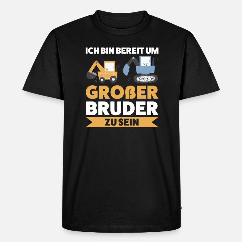 Großer Bruder Bagger Grosser Bruder Geschenk - Männer Premium Bio T-Shirt - Schwarz