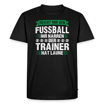 Fußball Trainer Sport Fussballtrainer Geschenk - Männer Premium Bio T-Shirt - Schwarz - Vorne - Nico (187cm)