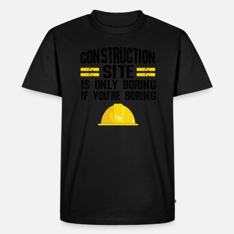 Baustelle Bauherr Geschenk - Männer Premium Bio T-Shirt - Schwarz