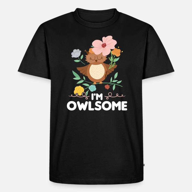 Eule Vogel Eulen Liebhaber Geschenk - Männer Premium Bio T-Shirt - Schwarz