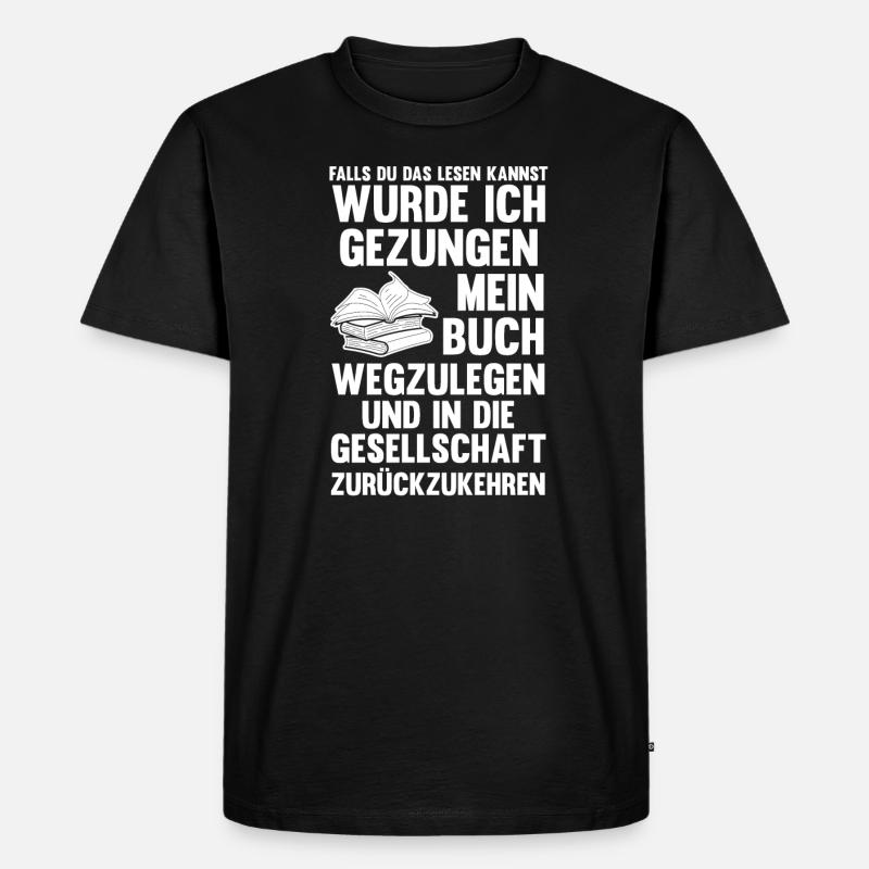 Lesen Bücher Buch Geschenk - Männer Premium Bio T-Shirt - Schwarz