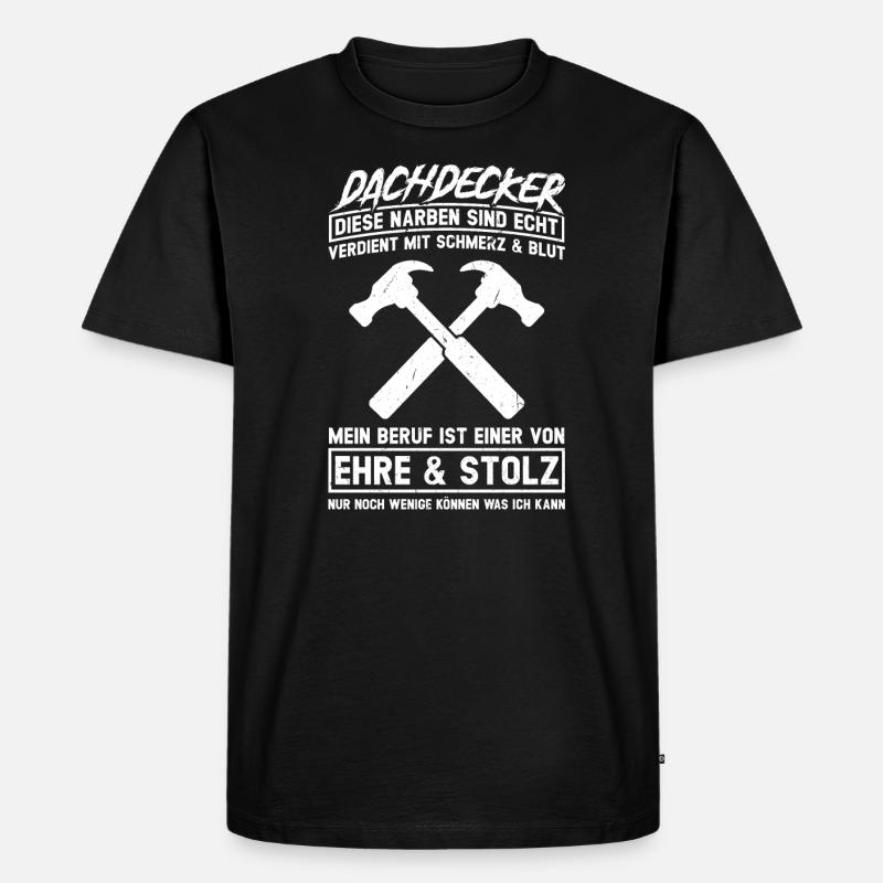 Dachdecker Beruf Dachdecken Geschenk - Männer Premium Bio T-Shirt - Schwarz