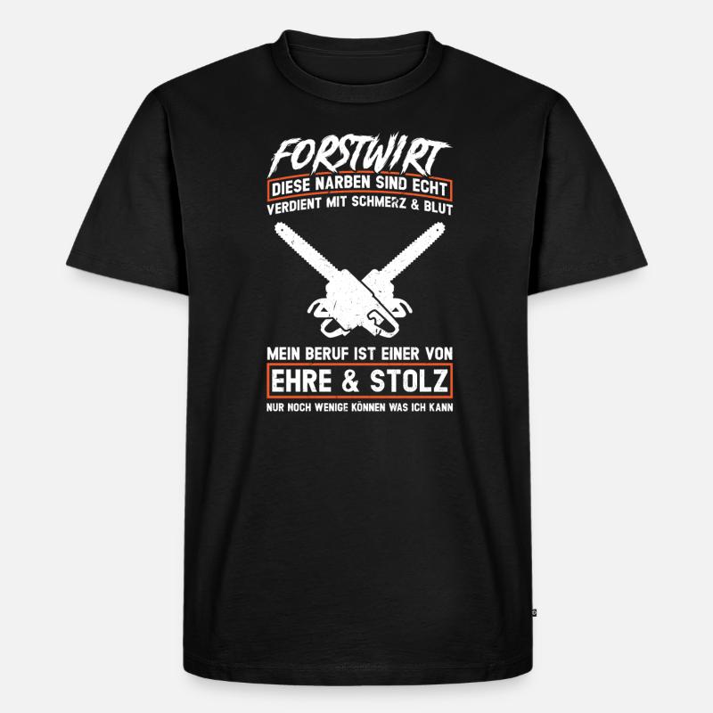 Forstwirt Beruf Waldarbeiter Geschenk - Männer Premium Bio T-Shirt - Schwarz