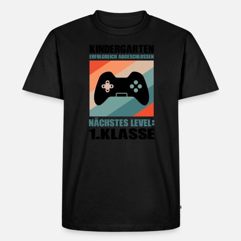 Kindergarten Abschluss Gaming Geschenk - Männer Premium Bio T-Shirt - Schwarz