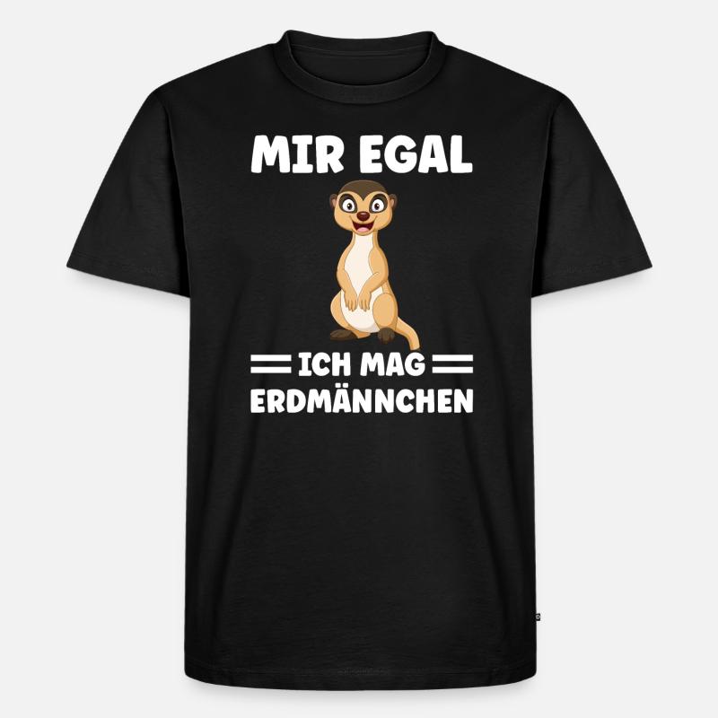Tiere Erdmännchen Erdmännchene Geschenk - Männer Premium Bio T-Shirt - Schwarz