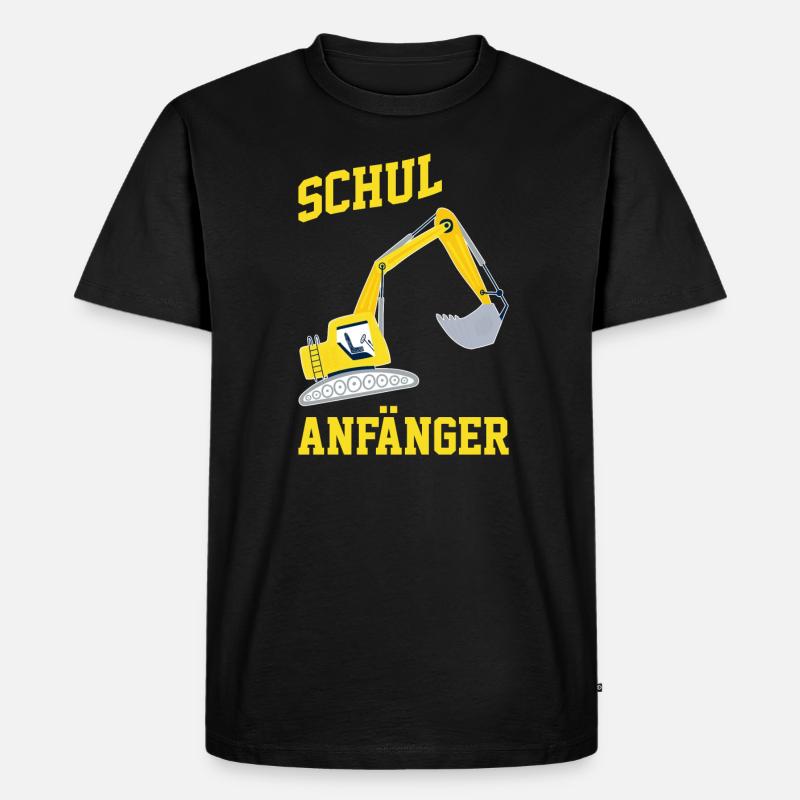 Schulkind Bagger Einschulung Geschenk - Männer Premium Bio T-Shirt - Schwarz
