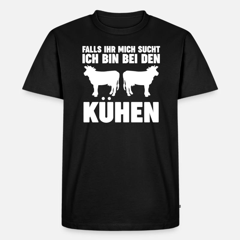 Kühe Kuh Bauernkuh Geschenk - Männer Premium Bio T-Shirt - Schwarz