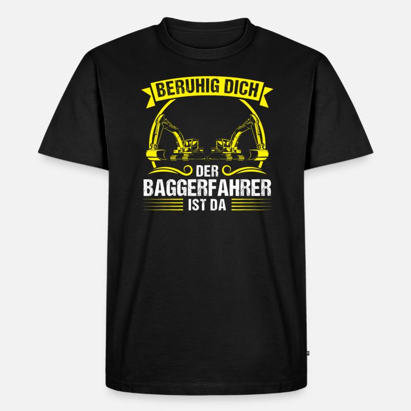 Baggerfahrer Beruf Bagger-Fahrer Geschenk - Männer Premium Bio T-Shirt - Schwarz