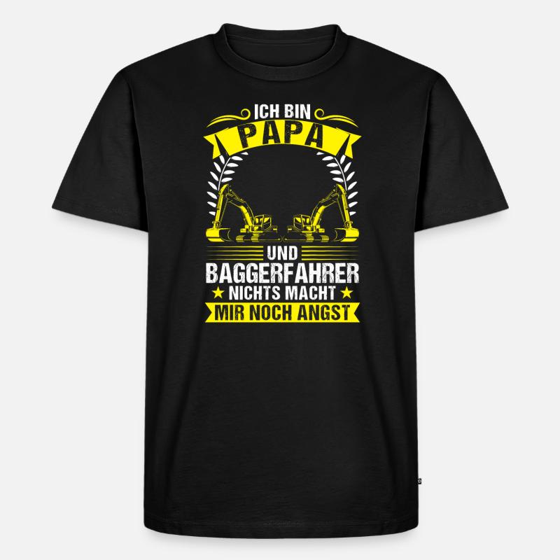 Baggerfahrer Papa Bagger-Fahrer Geschenk - Männer Premium Bio T-Shirt - Schwarz