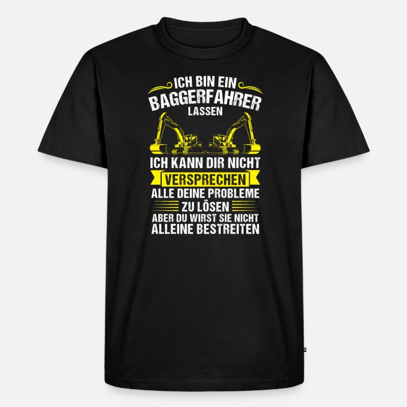Baggerfahrer Beruf Bauarbeiter Geschenk - Männer Premium Bio T-Shirt - Schwarz