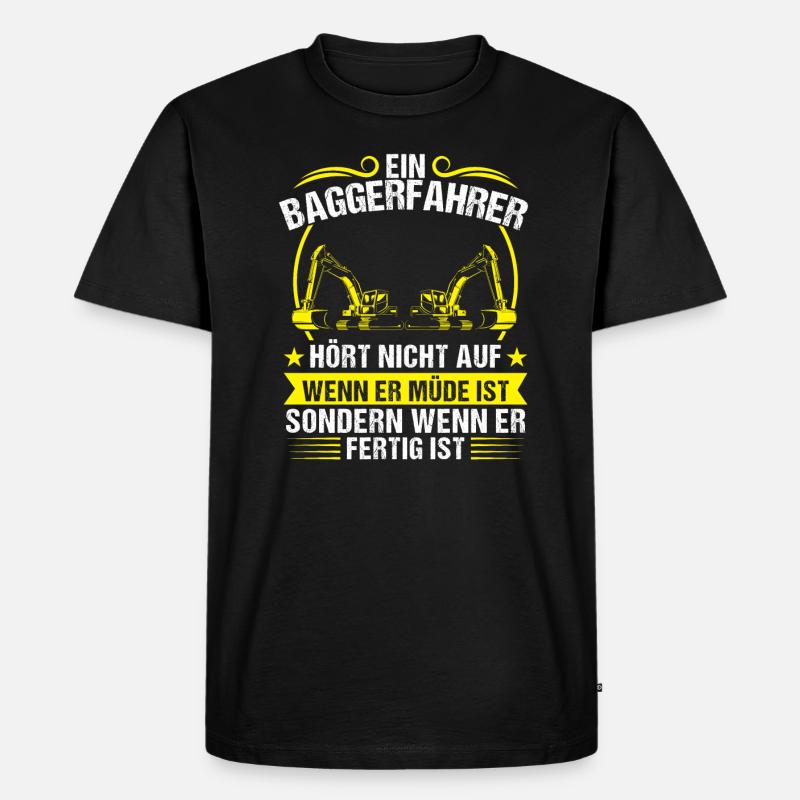 Baggerfahrer Beruf Lader Geschenk - Männer Premium Bio T-Shirt - Schwarz