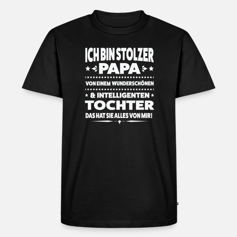 Papa Tochter Töchter Geschenk - Männer Premium Bio T-Shirt - Schwarz