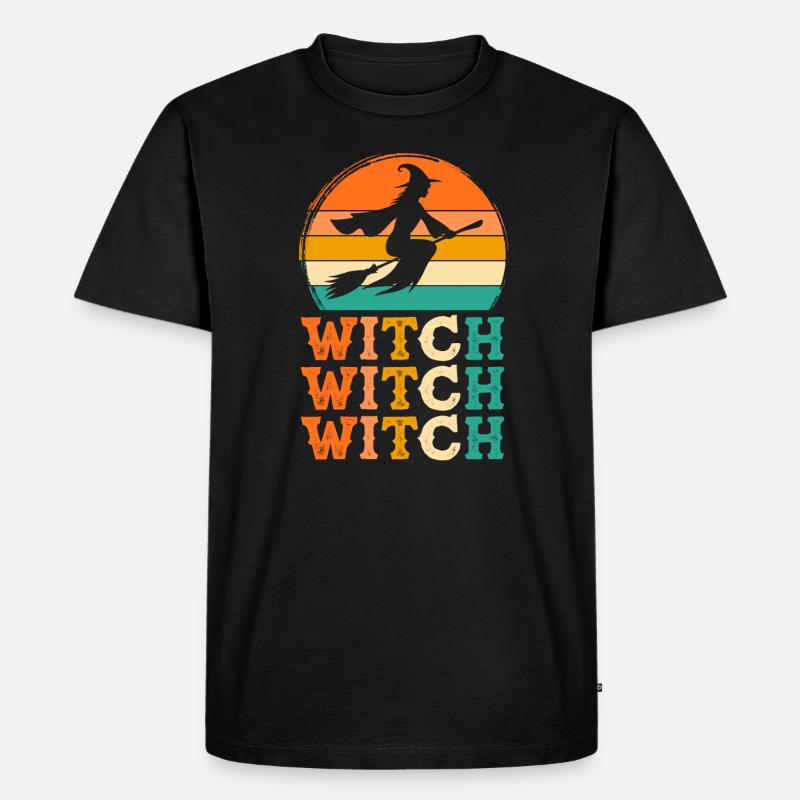 Hexe Retro-Design Hexe Geschenk - Männer Premium Bio T-Shirt - Schwarz