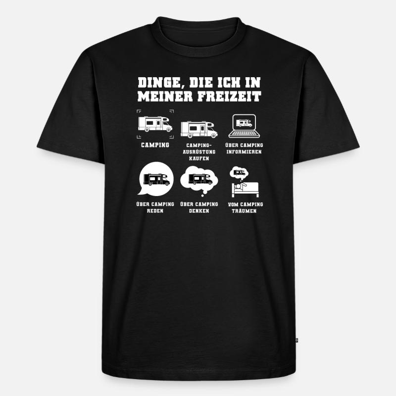 Campen Camping Camper Geschenk - Männer Premium Bio T-Shirt - Schwarz