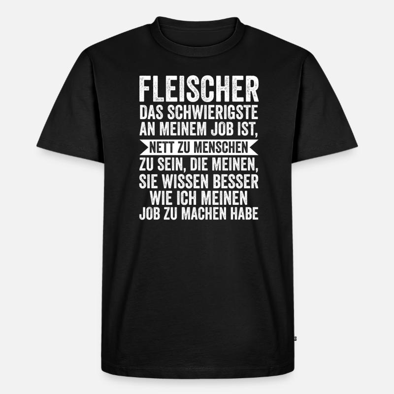 Fleischer Beruf Fleischerei Geschenk - Männer Premium Bio T-Shirt - Schwarz