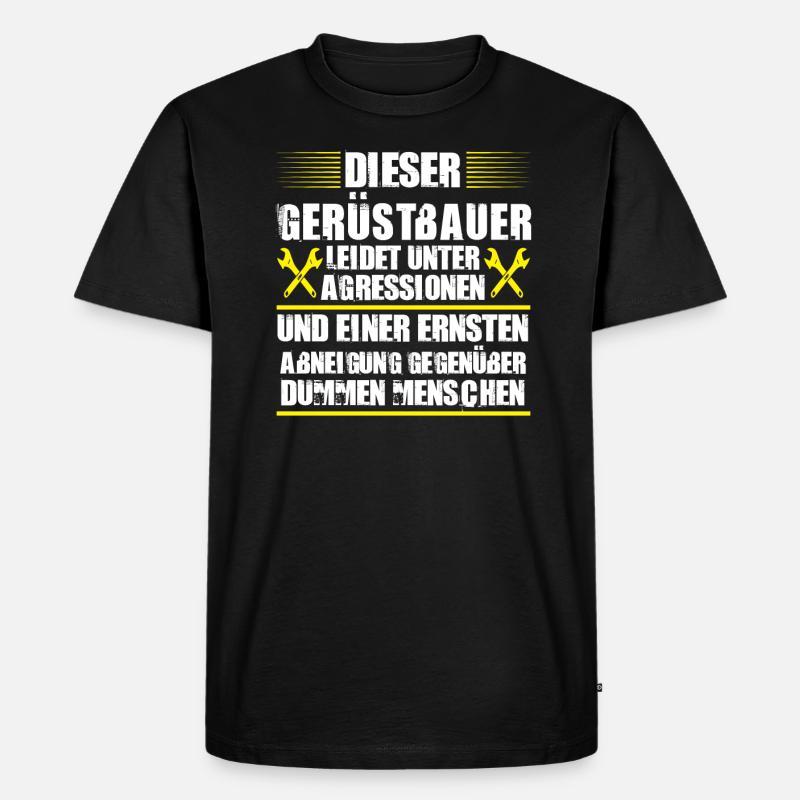 Gerüstbauer Beruf Gerüstbau Geschenk - Männer Premium Bio T-Shirt - Schwarz
