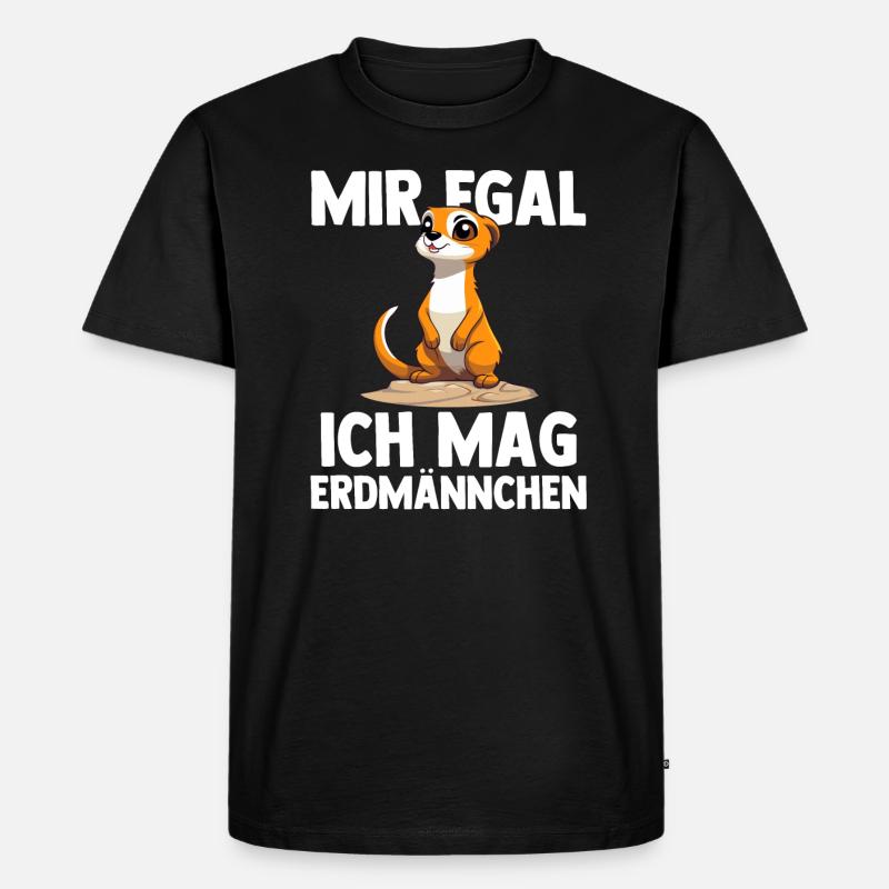 Erdmännchen Tier Säugetier Geschenk - Männer Premium Bio T-Shirt - Schwarz