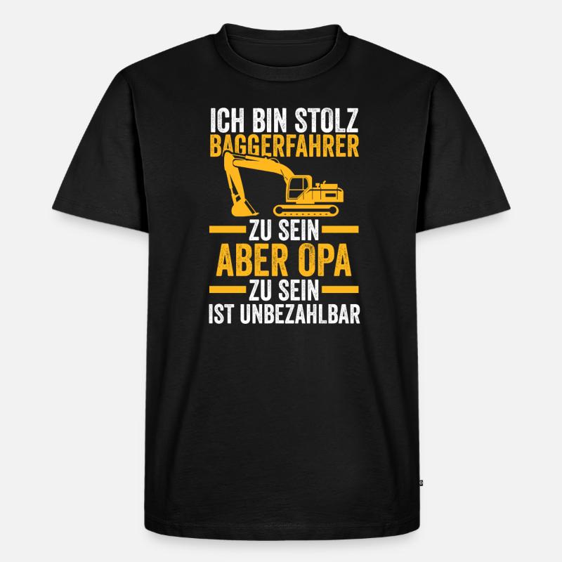 Bagger Opa Baggerführer Geschenk - Männer Premium Bio T-Shirt - Schwarz