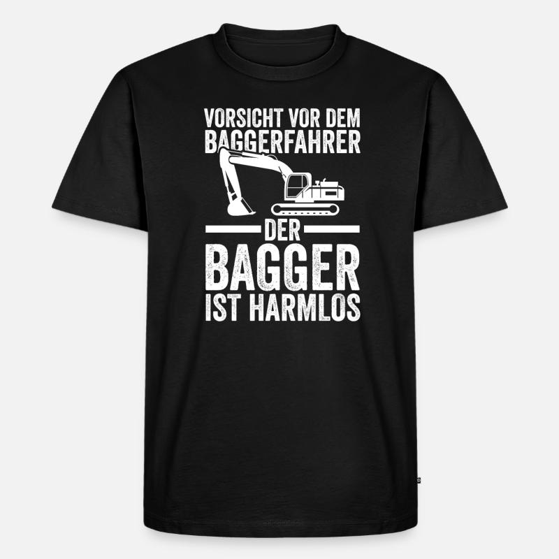 Bagger Fahrer Baggerfahrer Geschenk - Männer Premium Bio T-Shirt - Schwarz