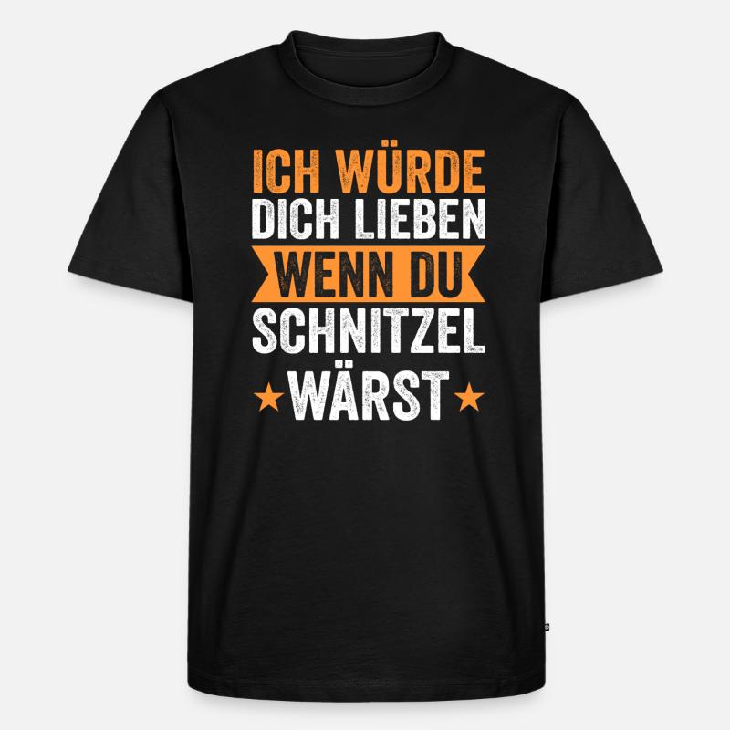 Schnitzel Wiener Schweineschnitzel Geschenk - Männer Premium Bio T-Shirt - Schwarz