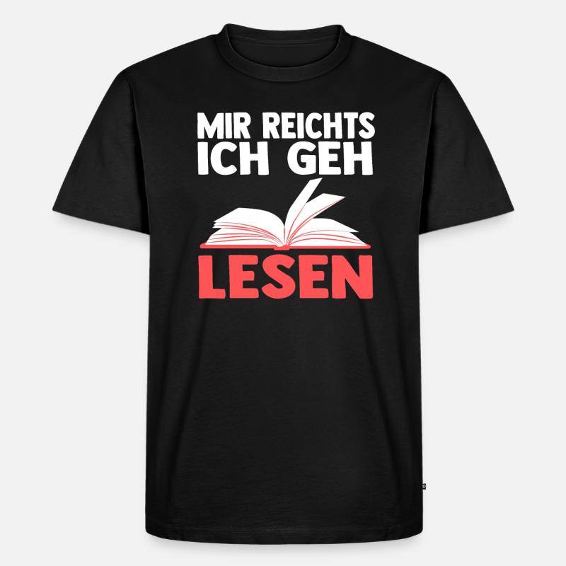 Lesen Bücher Buch Geschenk - Männer Premium Bio T-Shirt - Schwarz