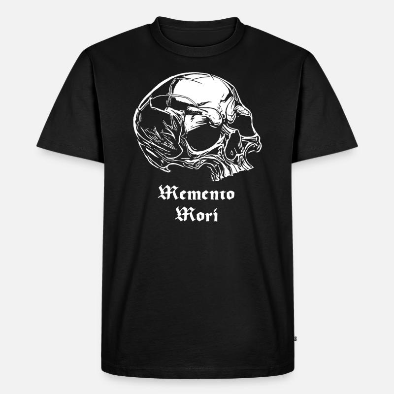 Memento Mori Schädel - Männer Premium Bio T-Shirt - Schwarz