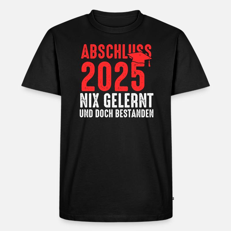 Abschluss 2025 Prüfung Absolventen Geschenk - Männer Premium Bio T-Shirt - Schwarz