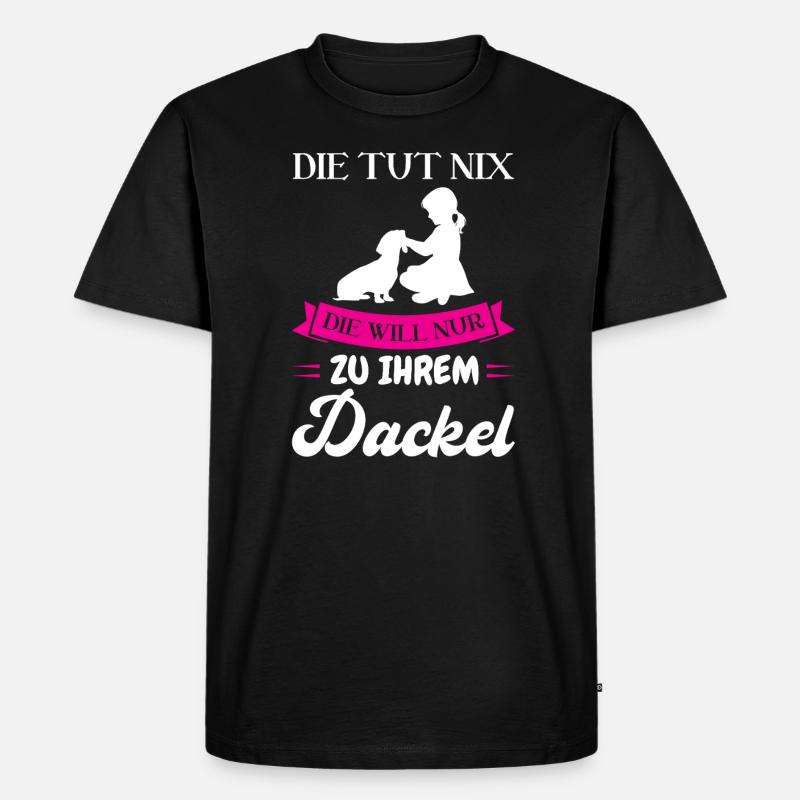 Dackel Hund Dackel Besitzer Geschenk - Männer Premium Bio T-Shirt - Schwarz