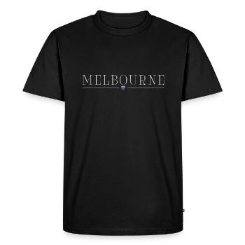 Melbourne, Australie Fan Outfit T Shirt Design - T-shirt Premium bio Homme - noir - Devant - Nico (187cm)