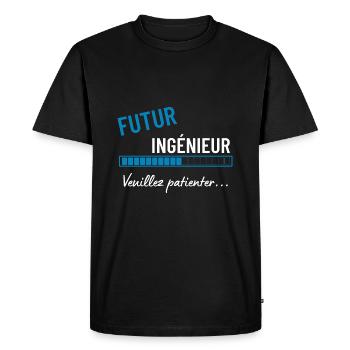 Futur ingénieur veuillez patienter ! cadeau - T-shirt Premium bio Homme - noir - Devant - Nico (187cm)