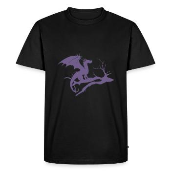 Dragon Design Silhouette Arbre Mort - T-shirt Premium bio Homme - noir - Devant - Nico (187cm)
