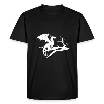 Dragon Design Silhouette Arbre Mort - T-shirt Premium bio Homme - noir - Devant - Nico (187cm)
