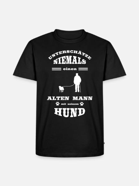 Rentner Hund cool - Männer Premium Bio T-Shirt - Schwarz